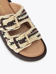 Carvela Comfort Pavilion Crochet Brown Sandals - Attēls 3 no 4