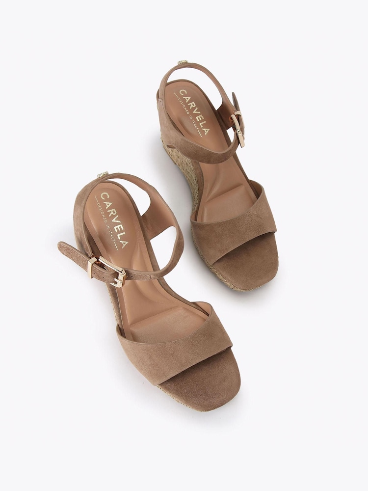 Carvela Brown Sadie Wedge Sandals - Image 2 of 4