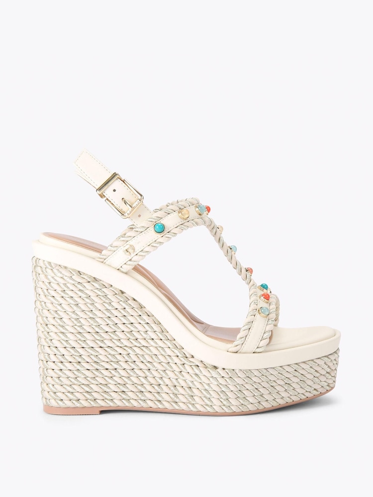 Carvela Cream Sorella Wedge Sandals - Image 1 of 4