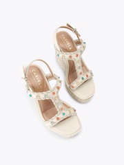 Carvela Cream Sorella Wedge Sandals - Image 2 of 4