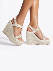 Carvela Cream Sorella Wedge Sandals - Image 6 of 6