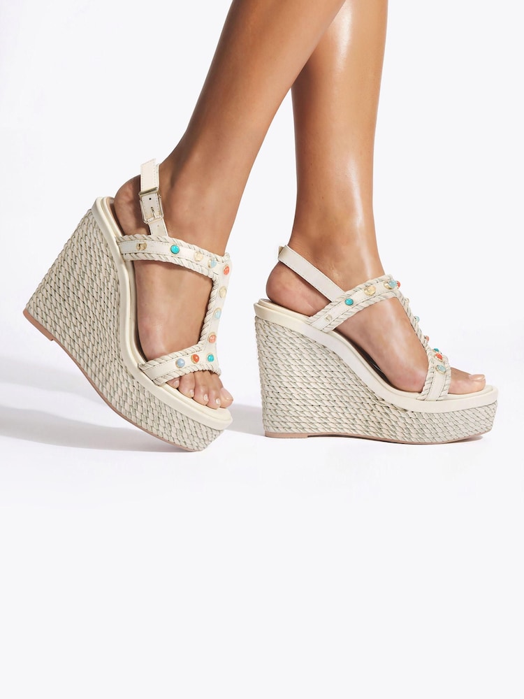 Carvela Cream Sorella Wedge Sandals - Image 6 of 6