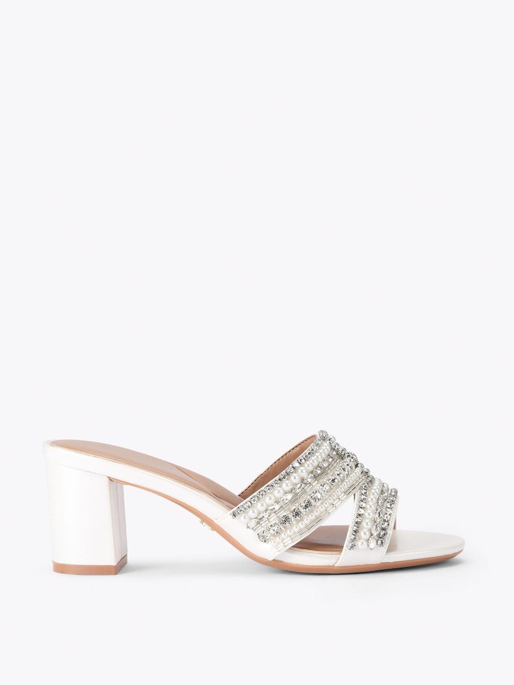 Carvela White Pageant Block Sandals - Image 1 of 4