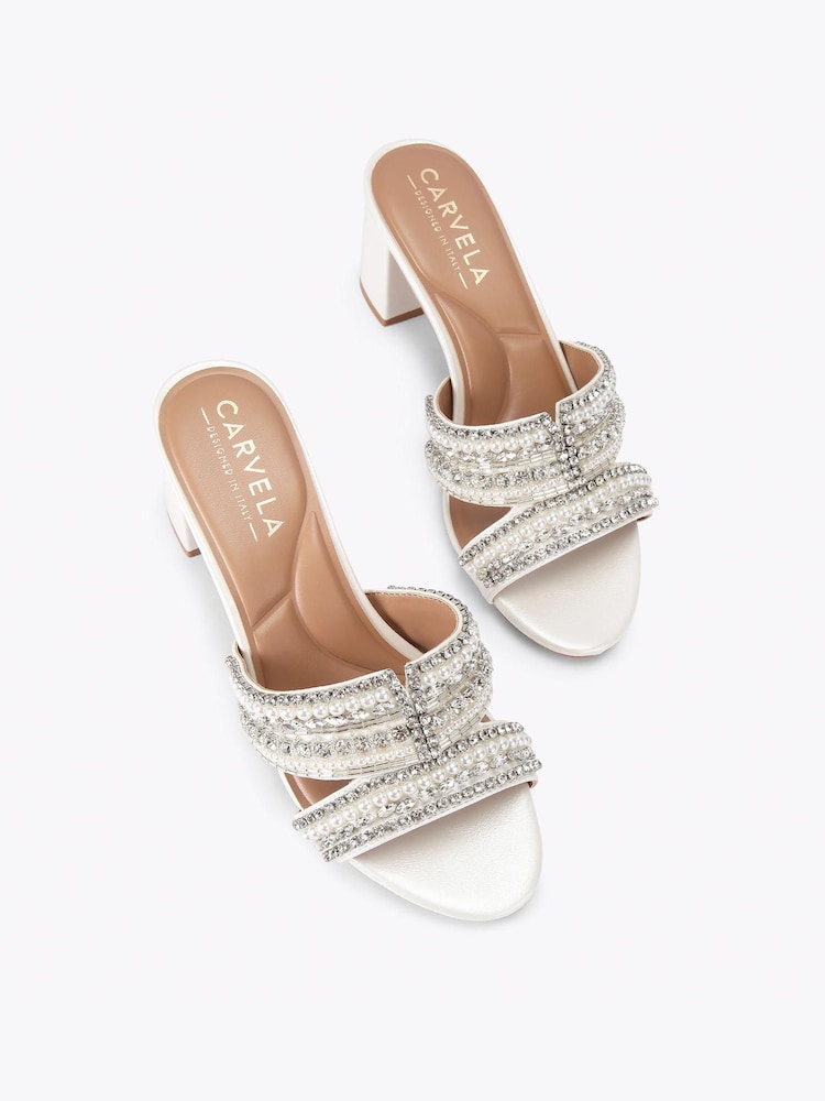 Carvela White Pageant Block Sandals - Image 2 of 4