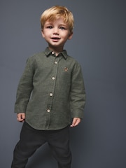 Green Bear Long Sleeve Melange Brushed Character Shirt (3mths-7yrs) - Image 1 of 3