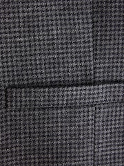 رمادي رمادي داكن - Tailored Fit Trimmed Dogtooth Wool Blend Suit Waistcoat - Image 8 of 9