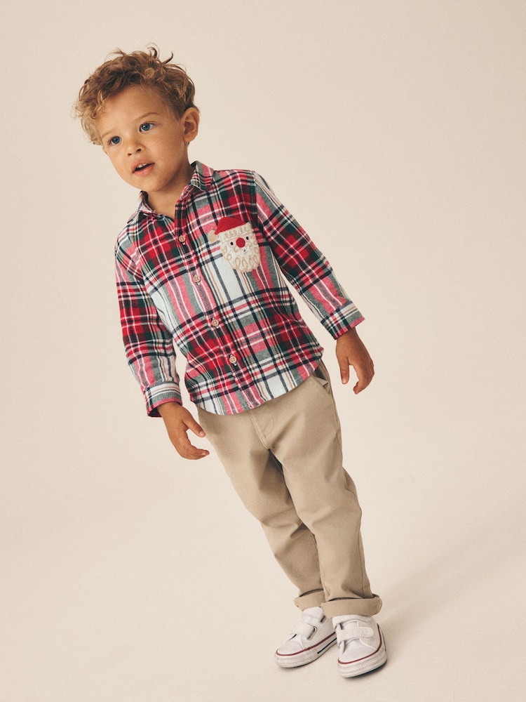 Red/Ecru Character Long Sleeve Tartan Check Shirt (3mths-10yrs) - Image 2 of 8 Red/Ecru Character Long Sleeve Tartan Check Shirt (3mths-10yrs) - Image 2 of 8
