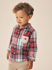 Red/Ecru Character Long Sleeve Tartan Check Shirt (3mths-10yrs) - Image 4 of 8