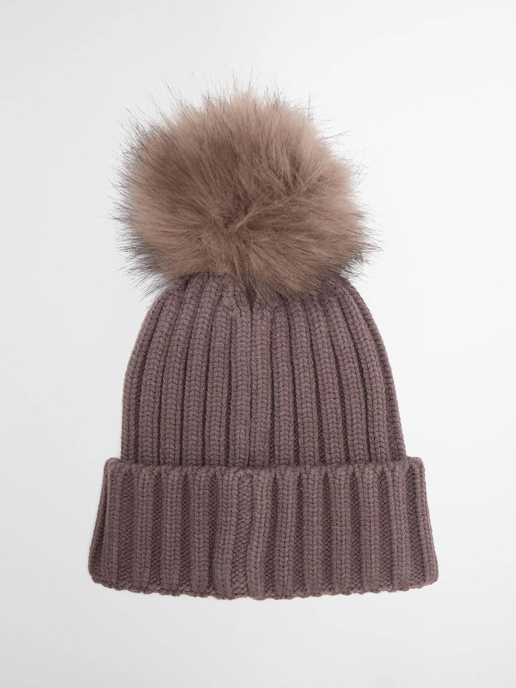 Barbour® International Brown Conway Knitted Beanie Hat - Image 2 of 3
