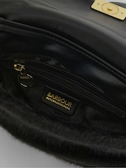 Barbour® International Black Faux Fur Cross-Body Bag - Image 4 of 7