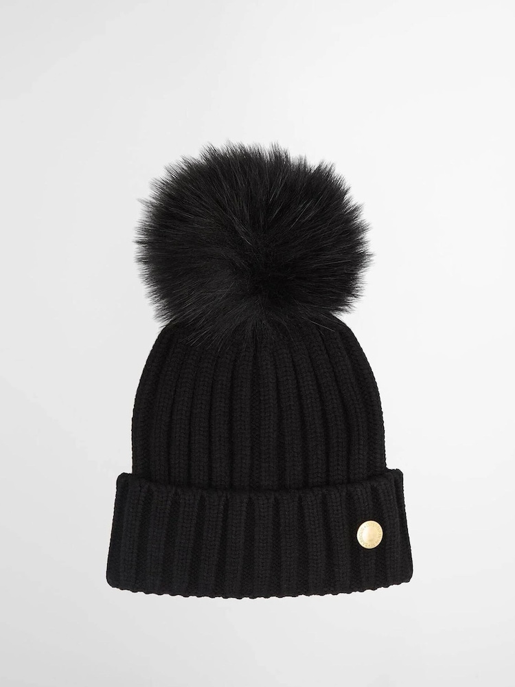 Barbour® International Black Conway Knitted Beanie Hat - Image 1 of 3