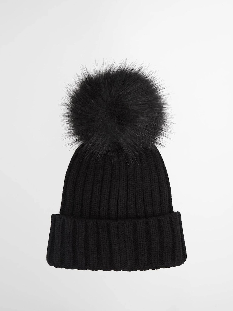 Barbour® International Black Conway Knitted Beanie Hat - Image 2 of 3