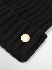 Barbour® International Black Conway Knitted Beanie Hat - Image 3 of 3