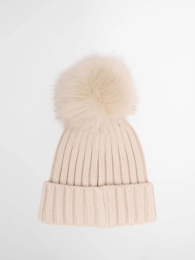 Barbour® International White Conway Knitted Beanie Hat - Image 2 of 3