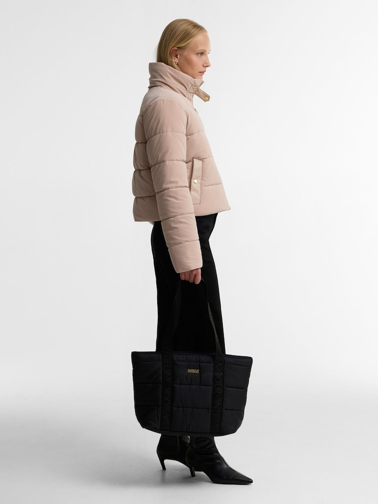 Barbour® International Black Monaco Baffle Quilt Tote Bag - Image 1 of 2