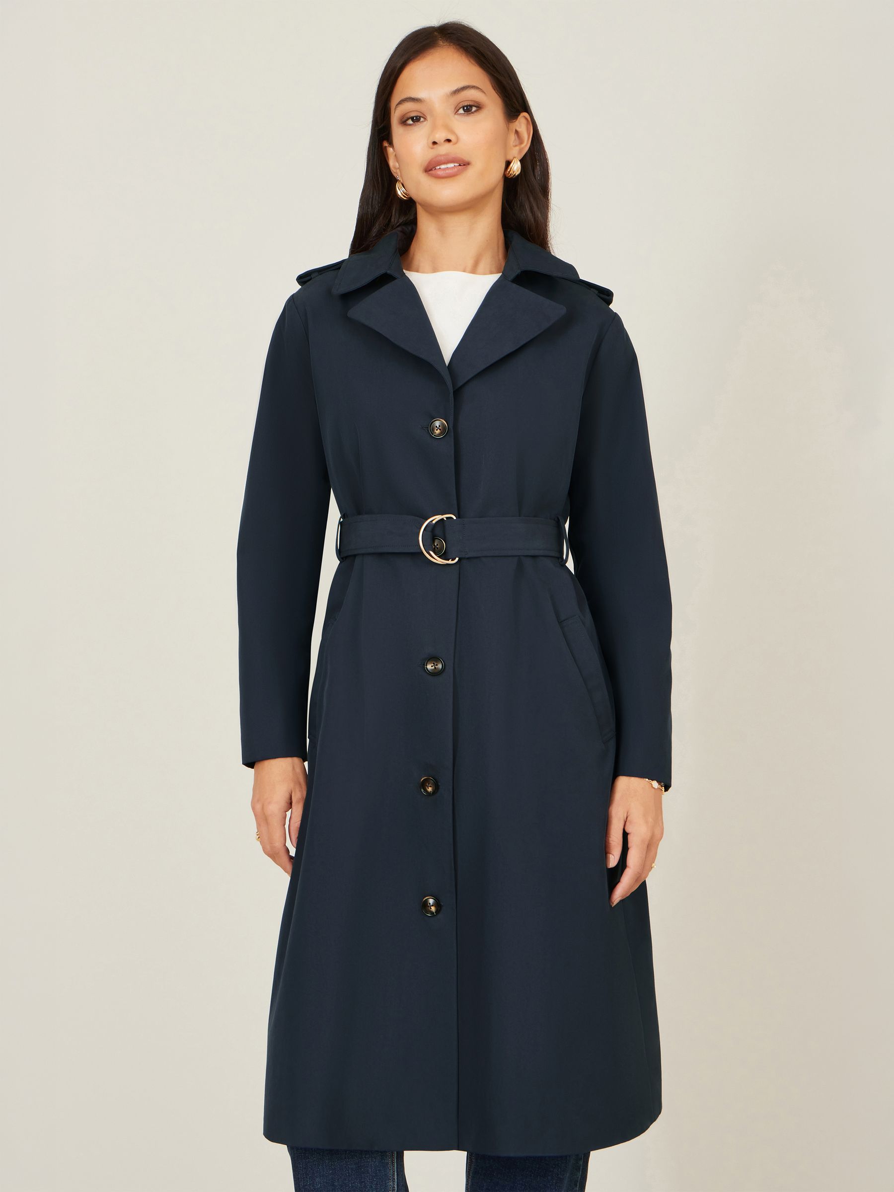 Buy Yumi Blue Belted Trench Coat With Belt from Next USA