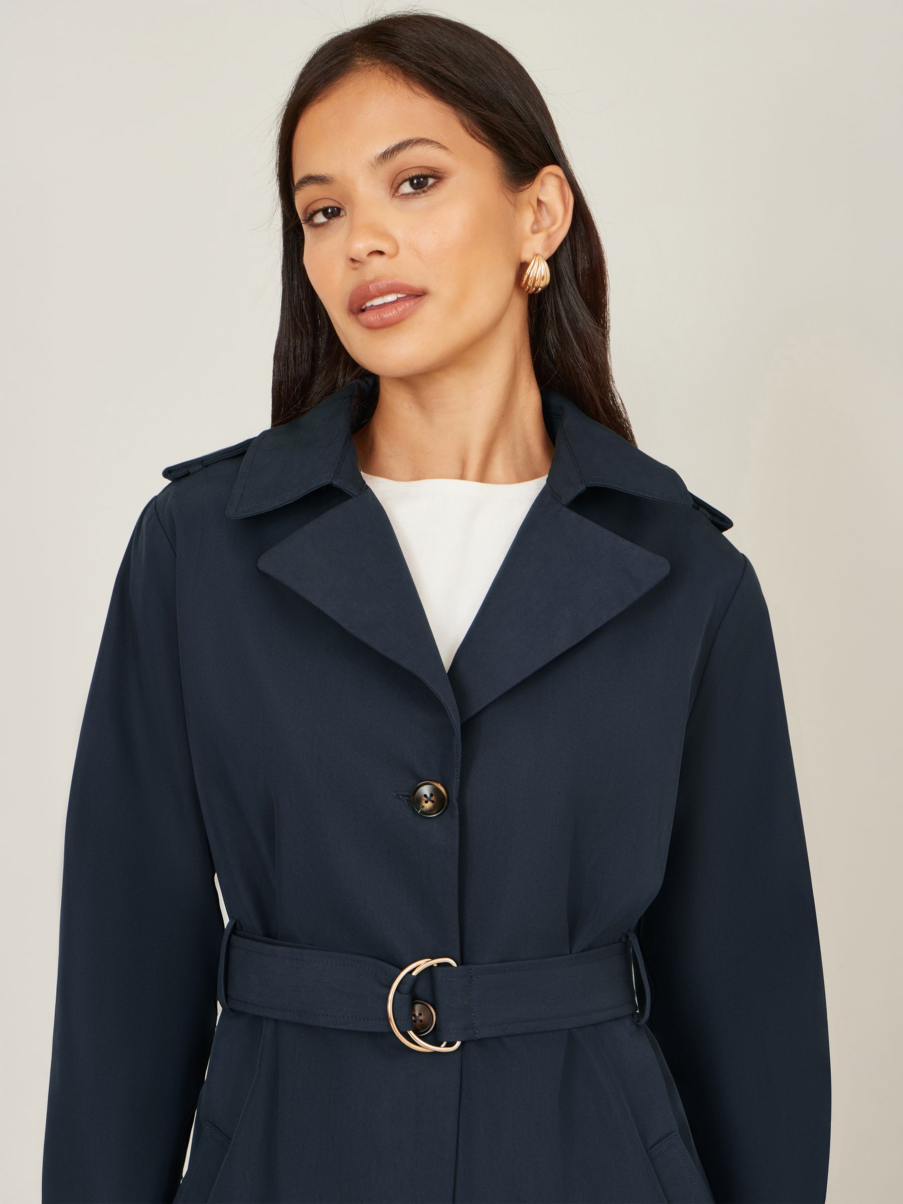 Buy Yumi Blue Belted Trench Coat With Belt from Next USA