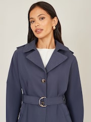 Yumi Blue Belted Trench Coat With Belt - Image 3 of 5
