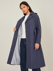 Yumi Blue Belted Trench Coat With Belt - Image 4 of 5
