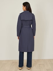 Yumi Blue Belted Trench Coat With Belt - Image 5 of 5