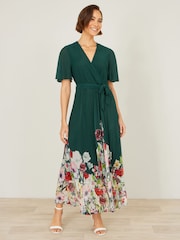 Πράσινο - Φόρεμα Yumi Mesh με μίντι κρουαζέ σχέδιο και φλοράλ τελείωμα - Εικόνα 2 από 5