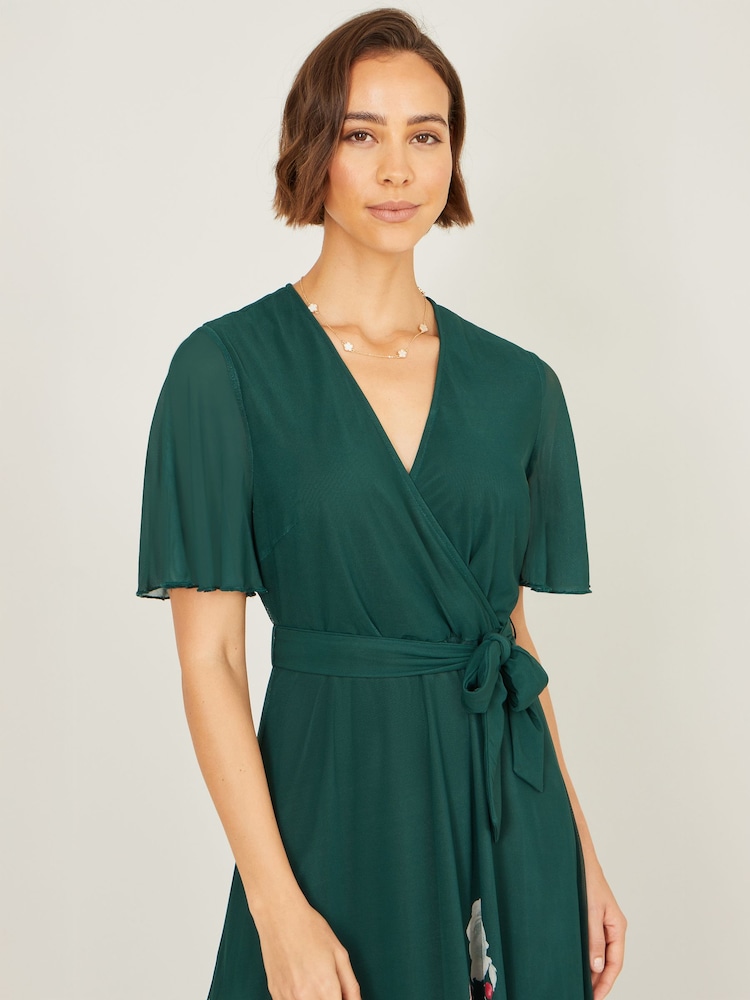 mesh wrap dress Mesh Wrap Gown in Green  Kim Shui Studio