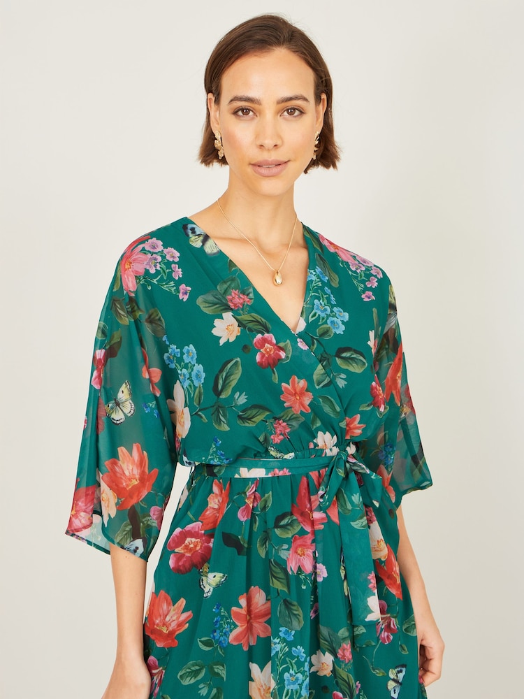 green kimono wrap dress Maxi Kimono Mint – SHEN main image 1