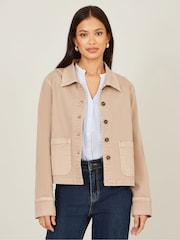Yumi Natural Canvas Jacket With Patch Pockets - Image 1 of 5