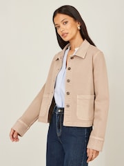 Yumi Natural Canvas Jacket With Patch Pockets - Image 3 of 5