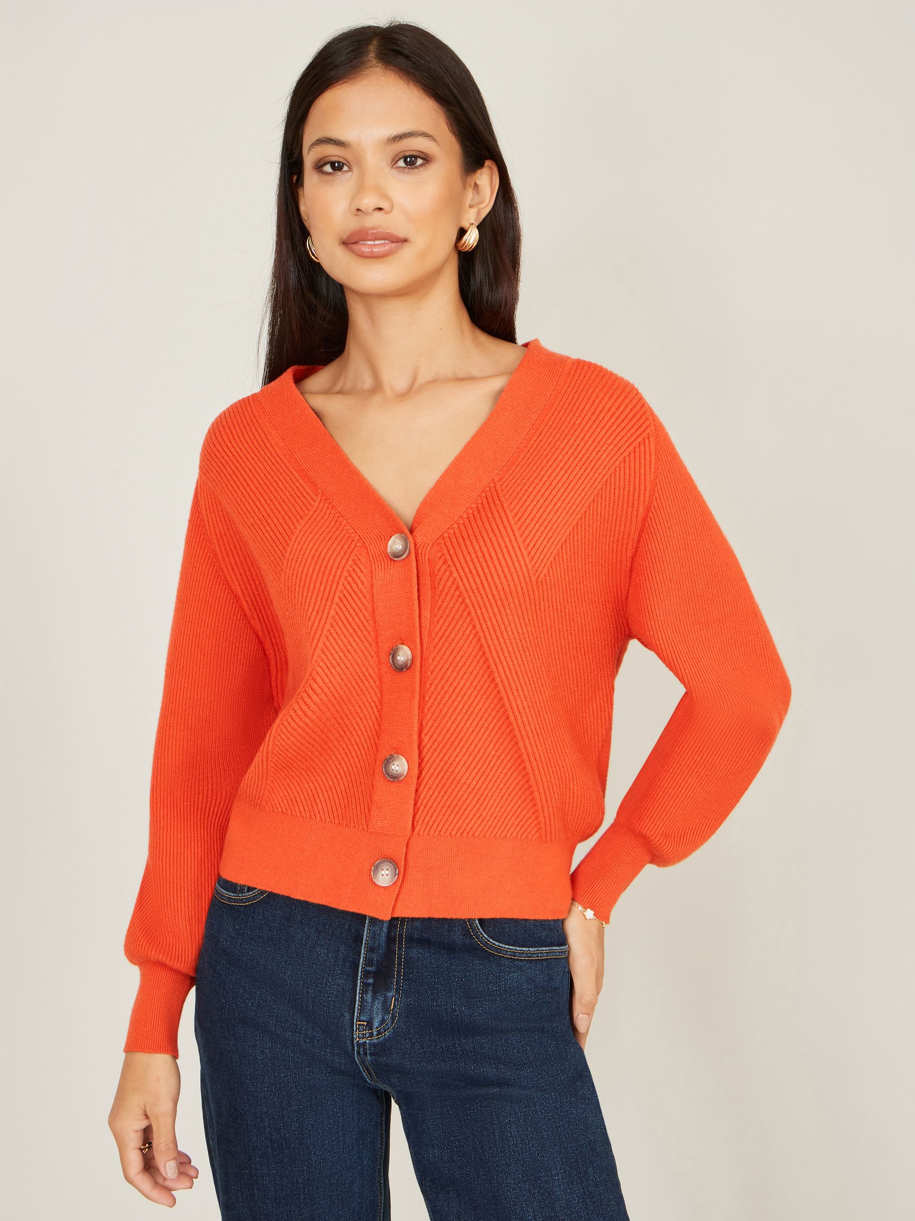 Buy Yumi Orange Relaxed Fit Cardigan With Stitch Detail from Next USA
