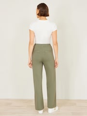 Yumi Green Relaxed Stretch Wide Leg Trousers With Pockets - Image 3 of 3