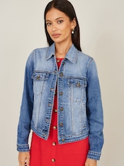 Yumi Blue Stretch Washed Denim Jacket - Image 5 of 5