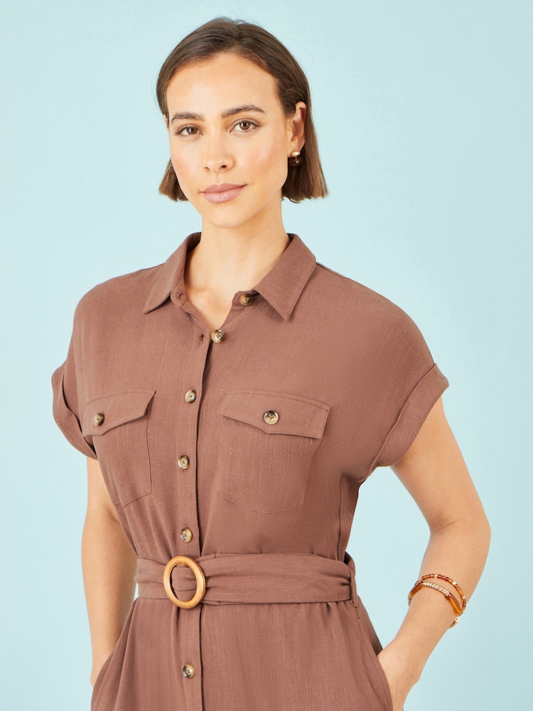 brown belted midi dress Buy Yumi Button Up from Next USA tie belt lets you