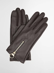 Barbour® Brown Arlene Leather Gloves - Image 1 of 2