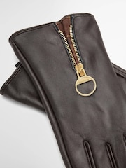 Barbour® Brown Arlene Leather Gloves - Image 2 of 2
