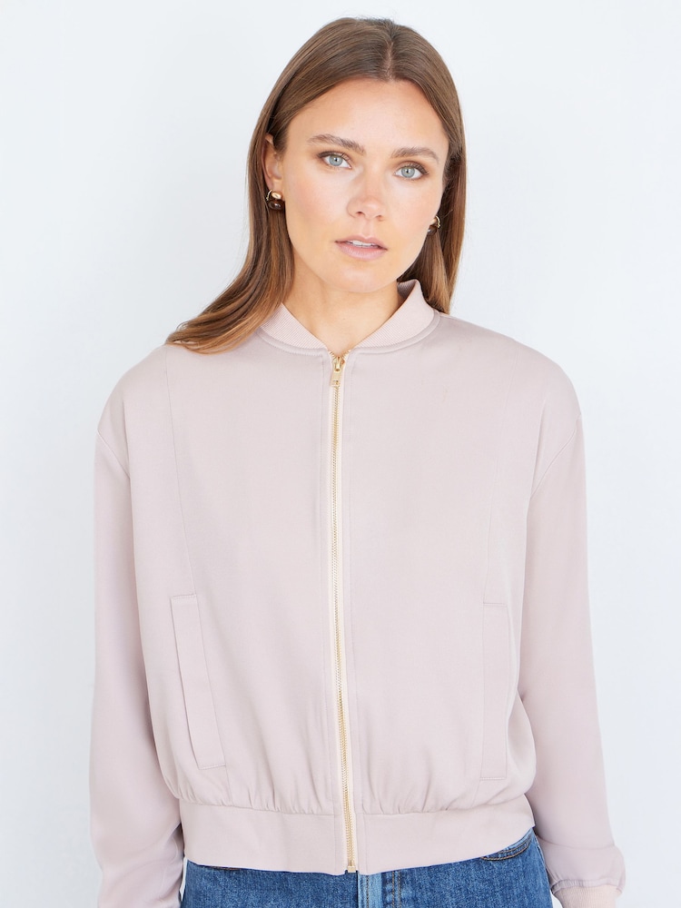 Yumi Natural Relaxed Lightweight Bomber Jacket - Image 5 of 5
