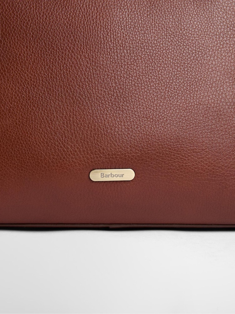 Barbour® Brown Alder Large Leather Tote Bag - Image 3 of 3