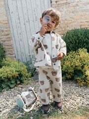 Ecru Bear Print Twill Printed Overshirt (3mths-7yrs) - Image 3 of 6