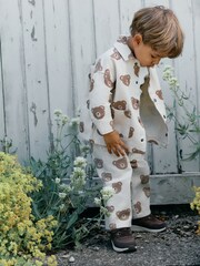 Ecru Bear Print Twill Printed Overshirt (3mths-7yrs) - Image 4 of 6