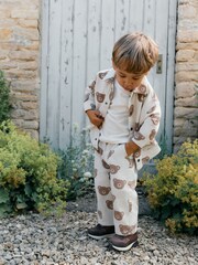 Ecru Bear Print Twill Printed Overshirt (3mths-7yrs) - Image 5 of 6