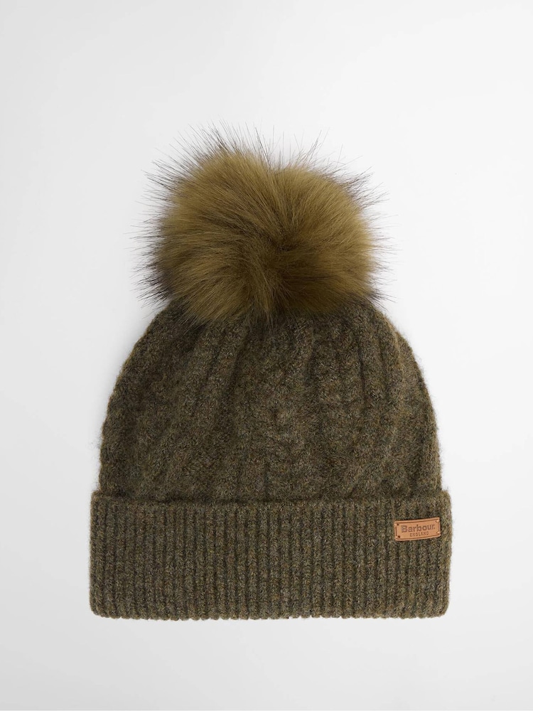 Barbour® Green Elsdon Beanie Hat - Image 1 of 3