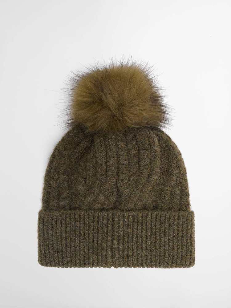 Barbour® Green Elsdon Beanie Hat - Image 2 of 3