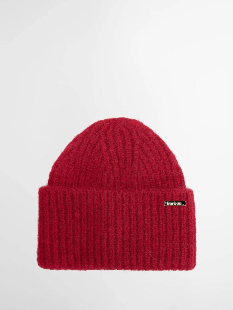 Barbour® Red Meryl Beanie Hat - Image 1 of 3