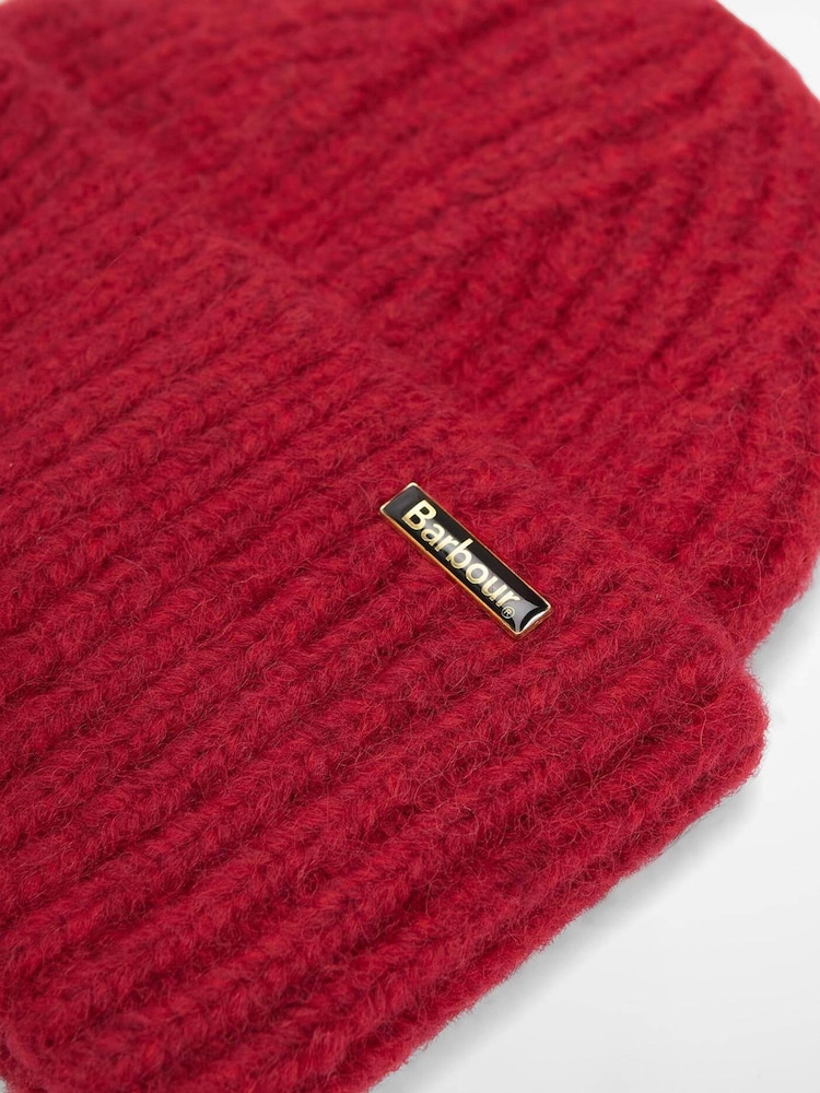 Barbour® Red Meryl Beanie Hat - Image 3 of 3
