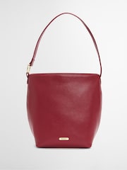 Czerwony - Barbour® Cedar Large Leather Bucket Bag - Obraz 3 z 7