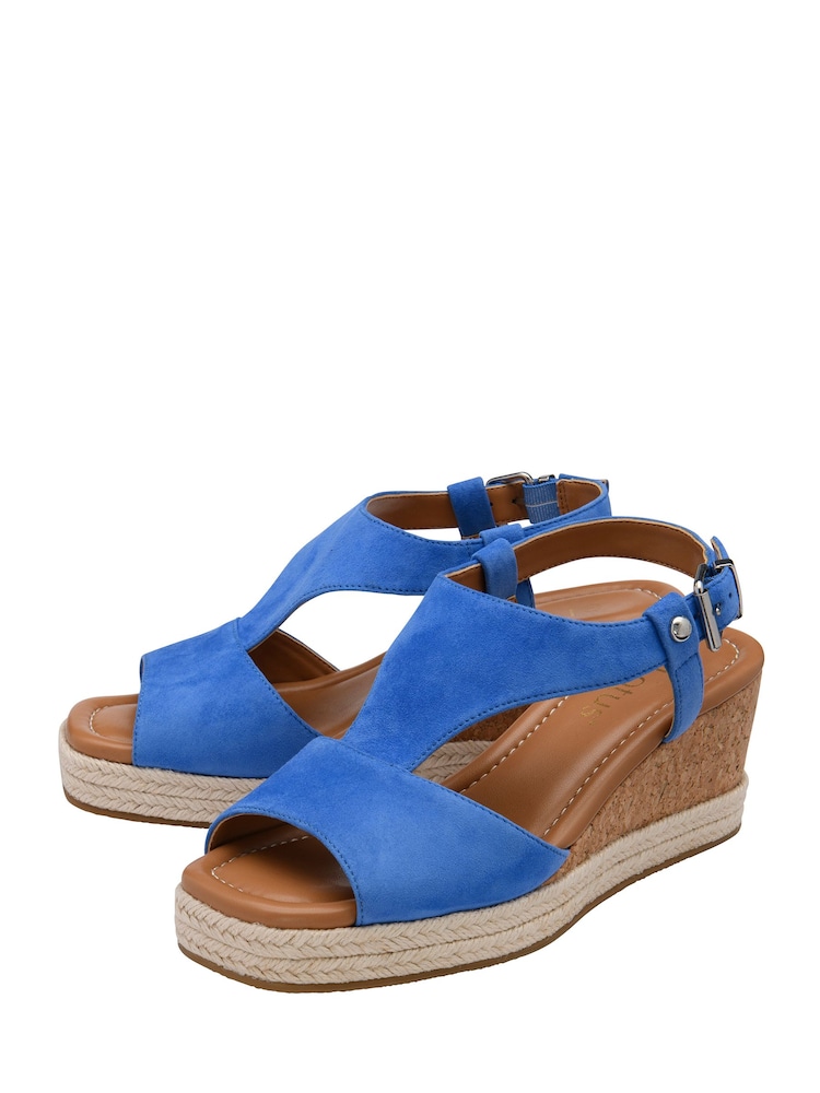 Lotus Blue Wedge Espadrille Sandals - Image 2 of 4 Lotus Blue Wedge Espadrille Sandals - Image 2 of 4