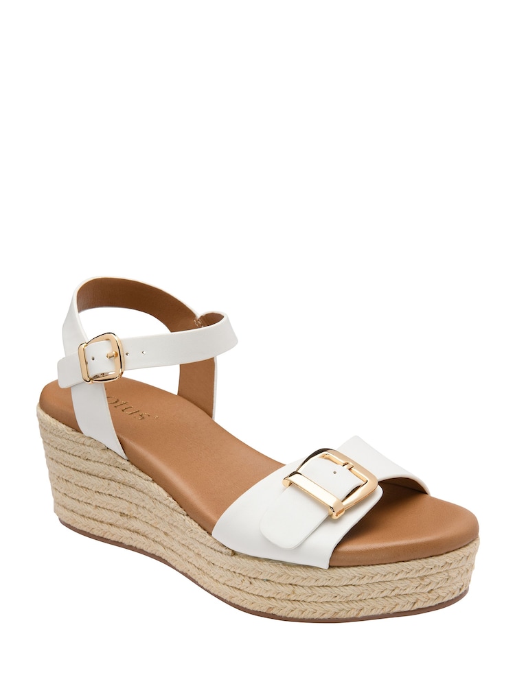 Lotus White Wedge Espadrille Sandals - Image 1 of 4