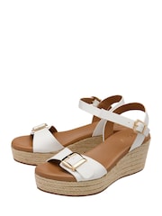 Lotus White Wedge Espadrille Sandals - Image 2 of 4