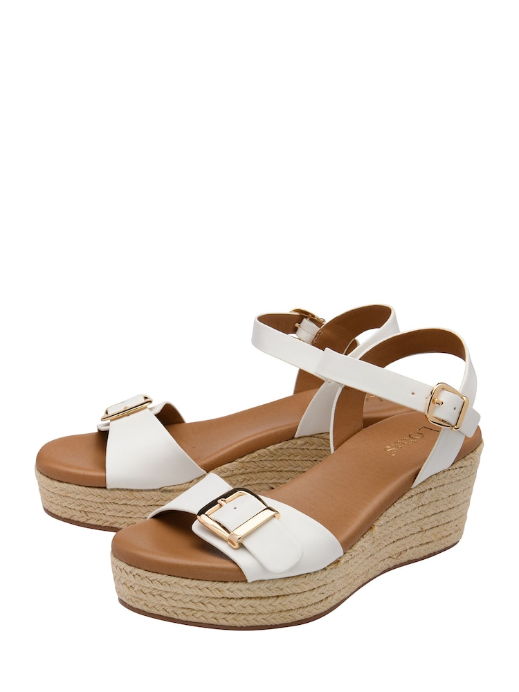Lotus White Wedge Espadrille Sandals - Image 2 of 4