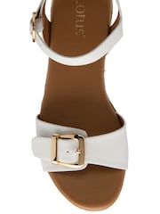 Lotus White Wedge Espadrille Sandals - Image 4 of 4
